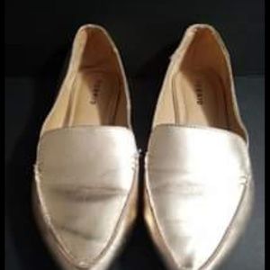 Rose gold flats.